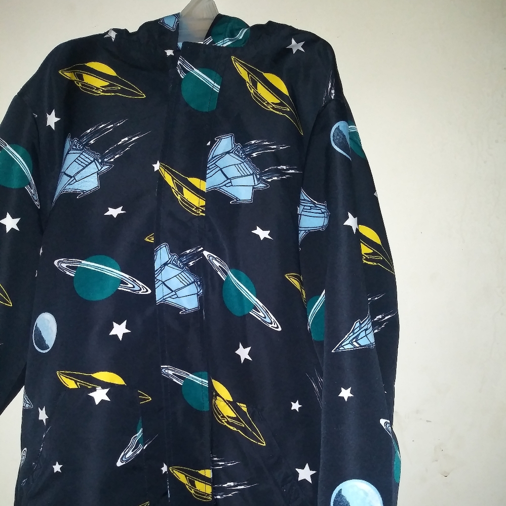 Gymboree Boys Space Voyager Navy Blue Hooded Raincoat